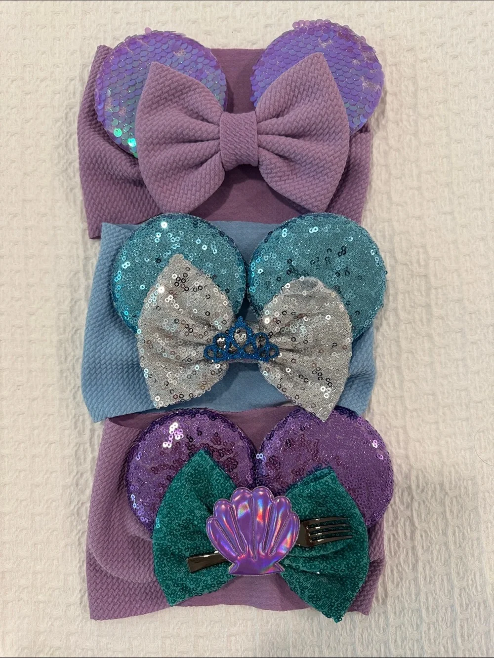 Sequin Bow Minnie Ears Headband Set - Princess Collection